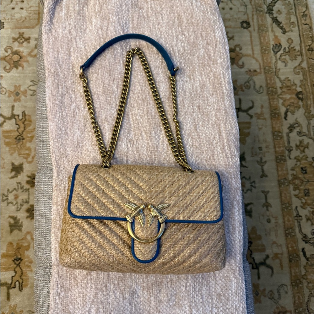 Pinko Raffia Tan Bag